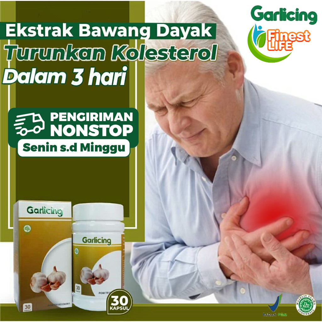 Garlicing - Ekstrak Bawang Putih Dayak Turunkan Kolesterol &amp; Tekanan Darah Baik Untuk Jantung