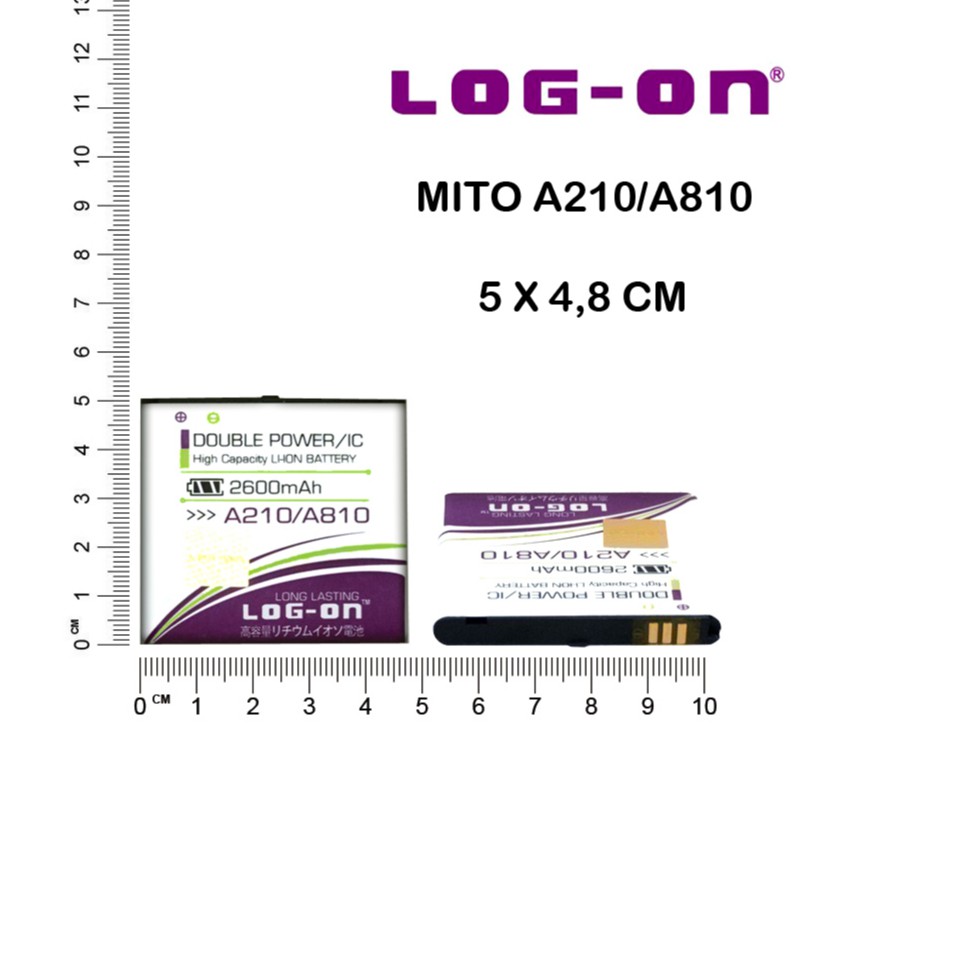 BATERAI DOUBLE POWER LOG ON MITO A210 / A810 ( 2600 MAH )