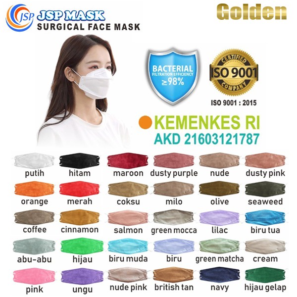 JSP Masker KF94 4 ply surgical mask Medis Kemenkes EVO Original isi 5 /25