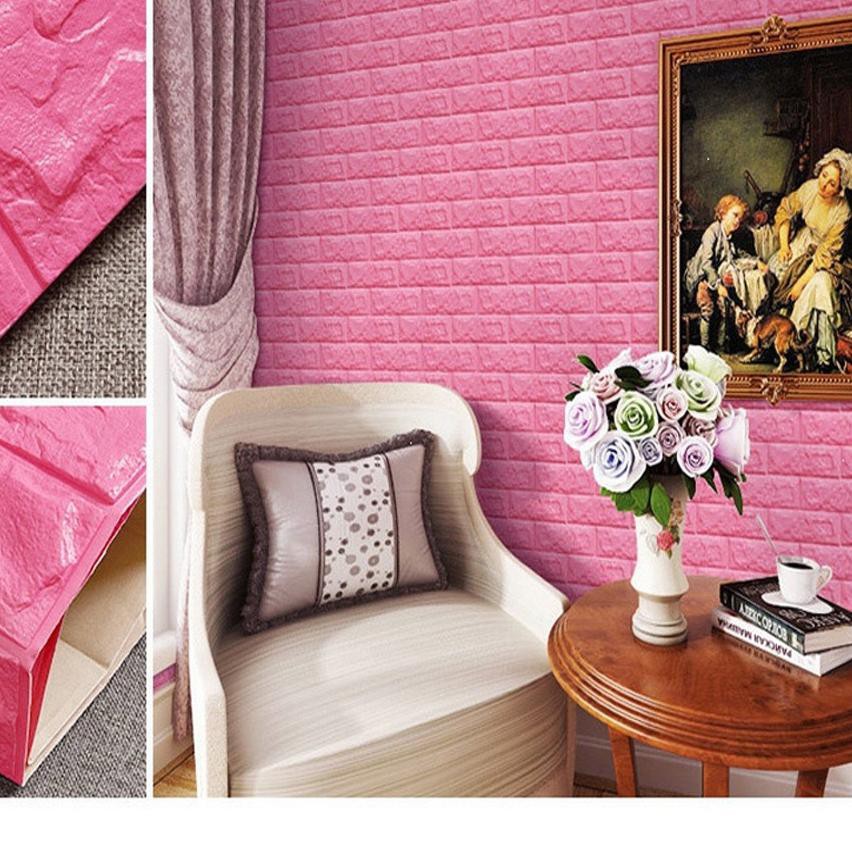 6AY [   ] Wallpaper 3D Modern Foam Batu Bata 70 x 77cm / Brick Foam Bata 3D / PUTIH 3D _