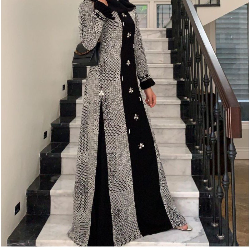 ALEENA DRESS MOTIF HITAM Javina HOT SALE