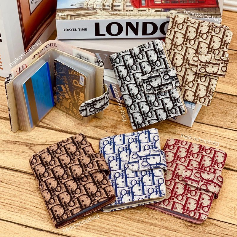 Dompet Kartu Import 2Kancing 14Lbr Motif Unik Pria Wanita Dompet Lipat