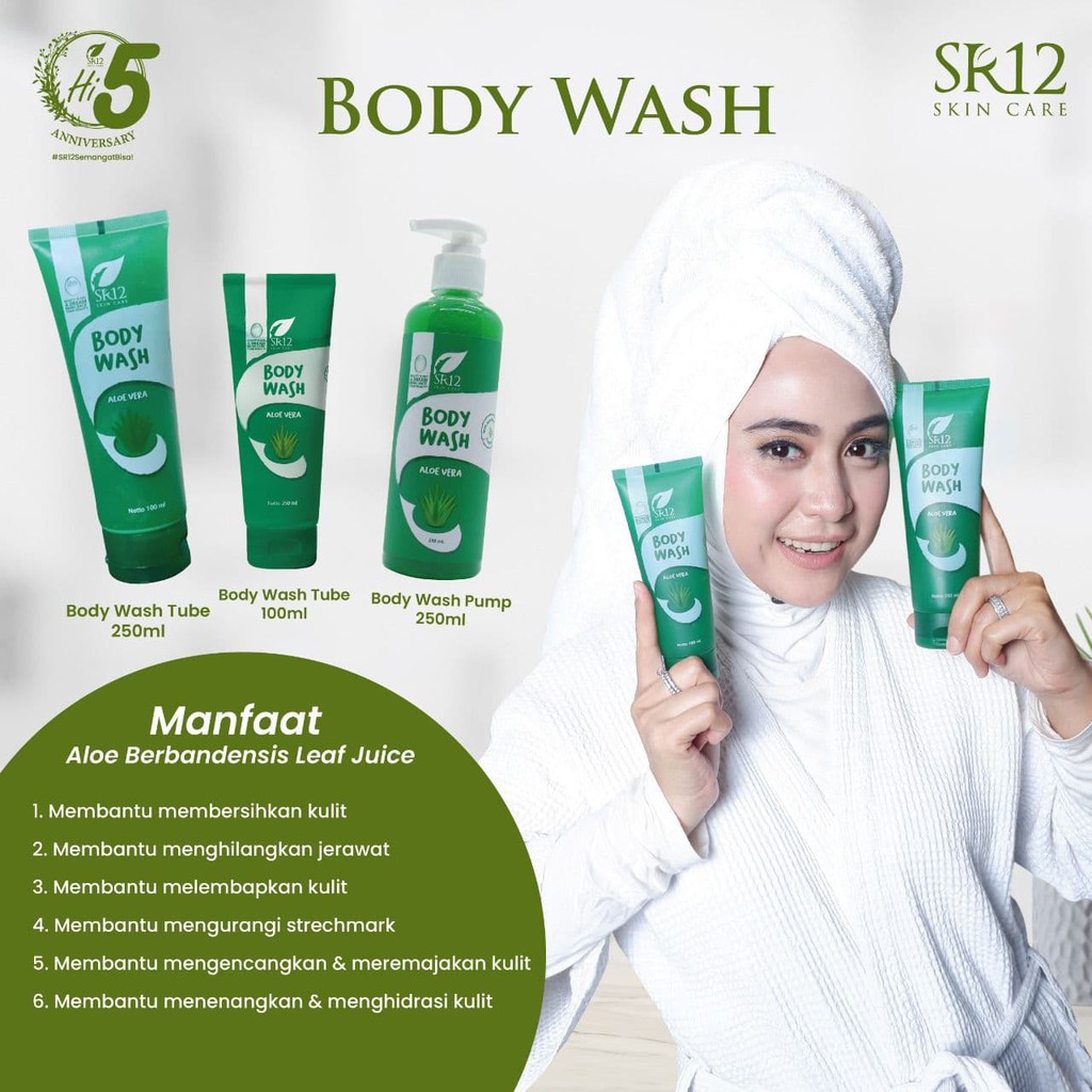 BODY WASH ALOEVERA SR12 100ML / BODY WASH SR12 / SABUN MANDI