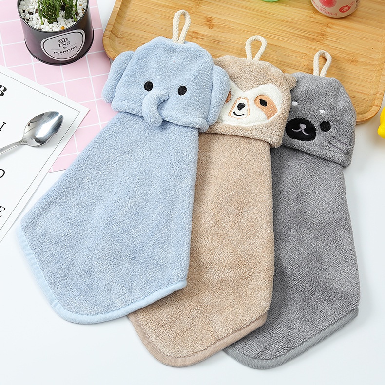 Handuk Tangan Lap Tangan Gantung Dekorasi Wastafel Dapur Kamar Mandi Model Buah Strawberry Nanas Kartun Hewan Lucu Pinguin Koala Domba Untuk Anak Cepat Serap / Kering Quick Drying Hand Towel Halus Lembut Bahan Chenille Coral Fleece / Velvet