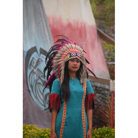 TOPI INDIAN-INDIAN HEADDRESS SMALL MONTE AYAM MERAH