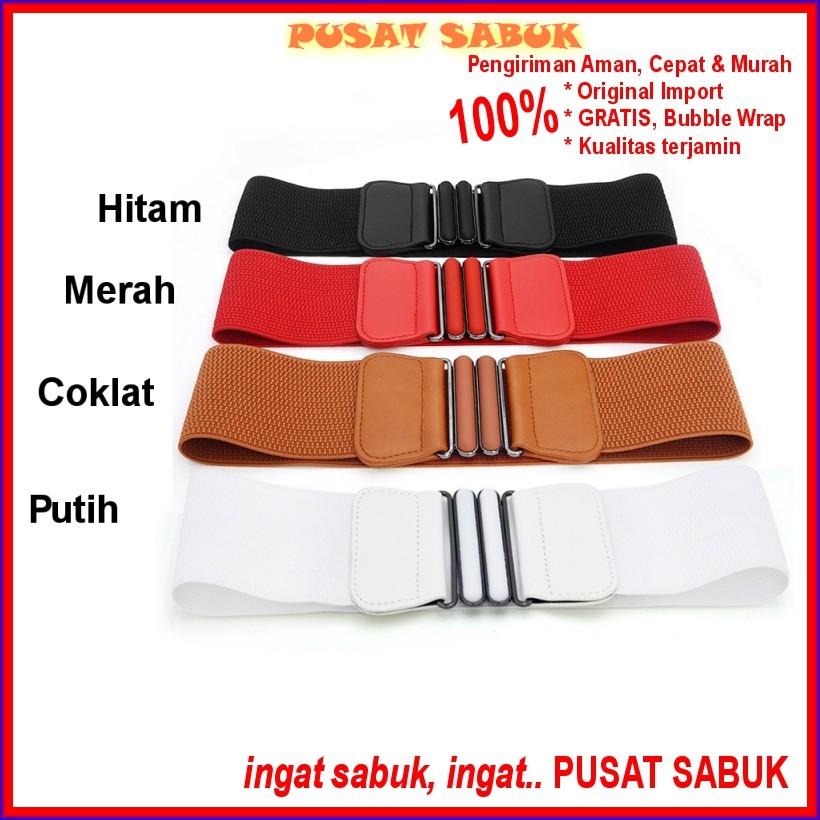 Ikat Pinggang Obi Sabuk Karet Belt Wanita Fashion Gesper Cewek Korea Oby Import Polos Cantik Murah