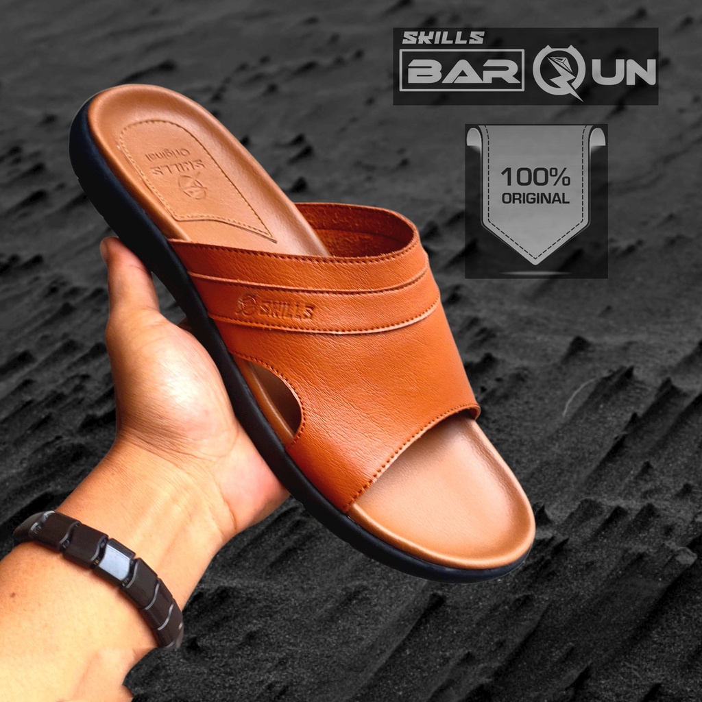 sendal skills barqun rigel original sandal selop pria kulit premium  best seller