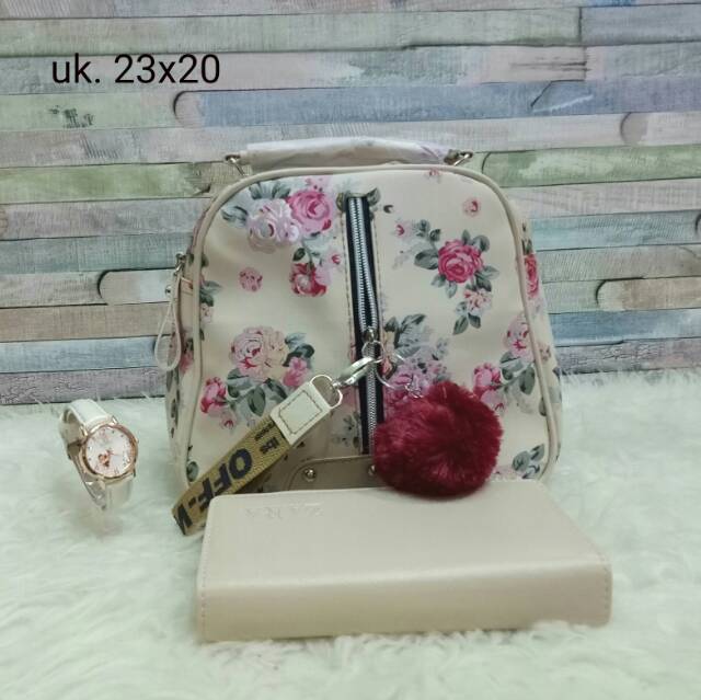 Tas paket 3in1 shaby pompom