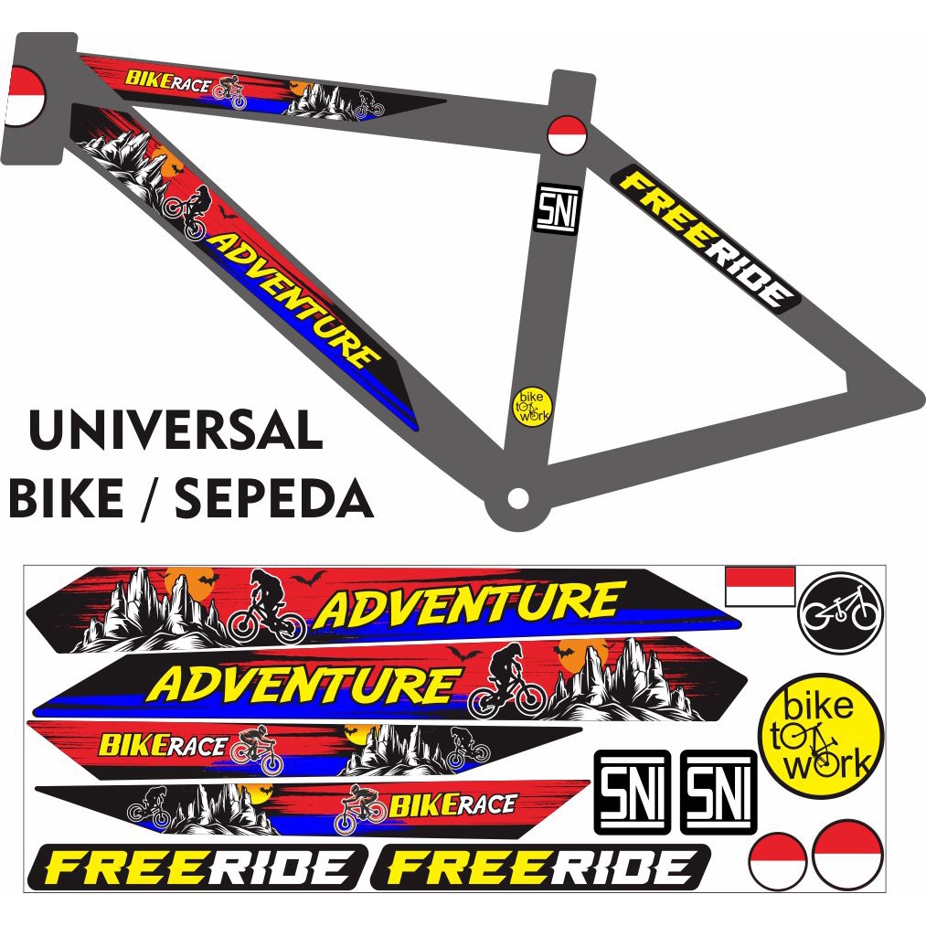 STIKER LIS STRIPING VARIASI MOTIF SEPEDA UNIVERSAL / STICKER BIKE ADVENTURE / STIKER BIKE BMX / STIK