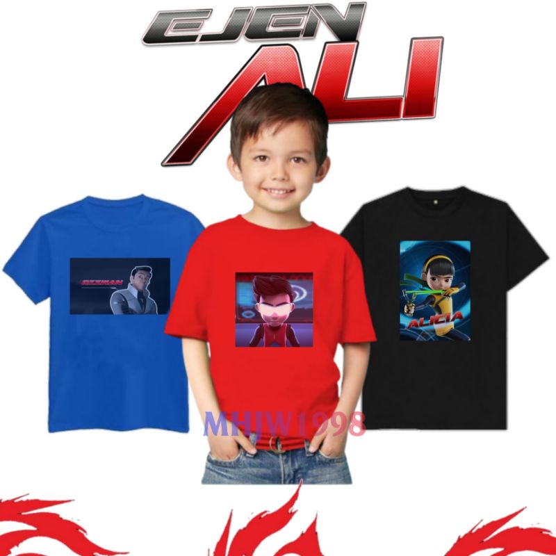 Baju kaos EJEN ALI kartun karakter anak/kaos ejen ali/tshirt ejen ali