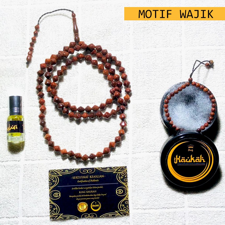 Tasbih 99 Kayu Kokka BERSERTIFIKAT Bulat 99  Uk 7,5mm Kaukah Koka Kaoka Bonus parfum&amp;gelang kokka