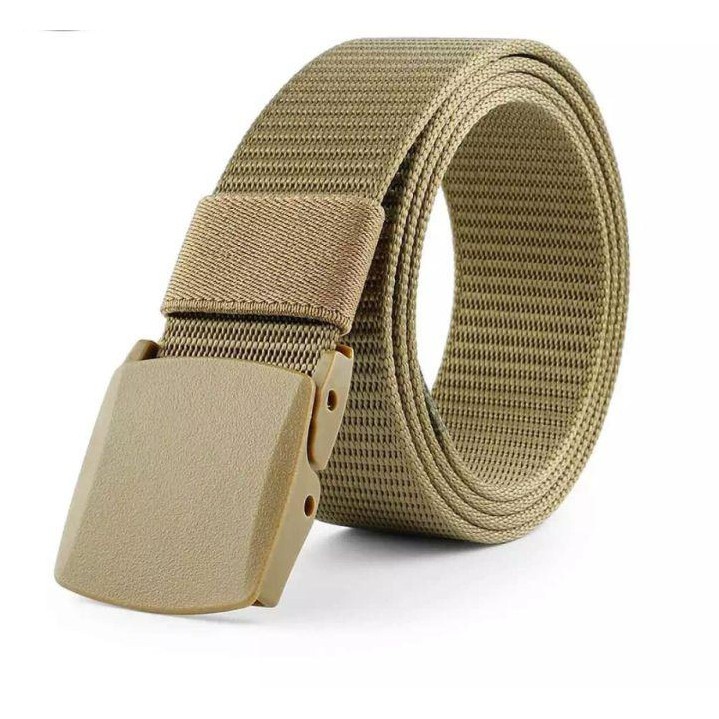 Ikat Pinggang Pria TacticalSabuk Men's Canvas Ikat Pinggang Metal Buckle Solid Belt