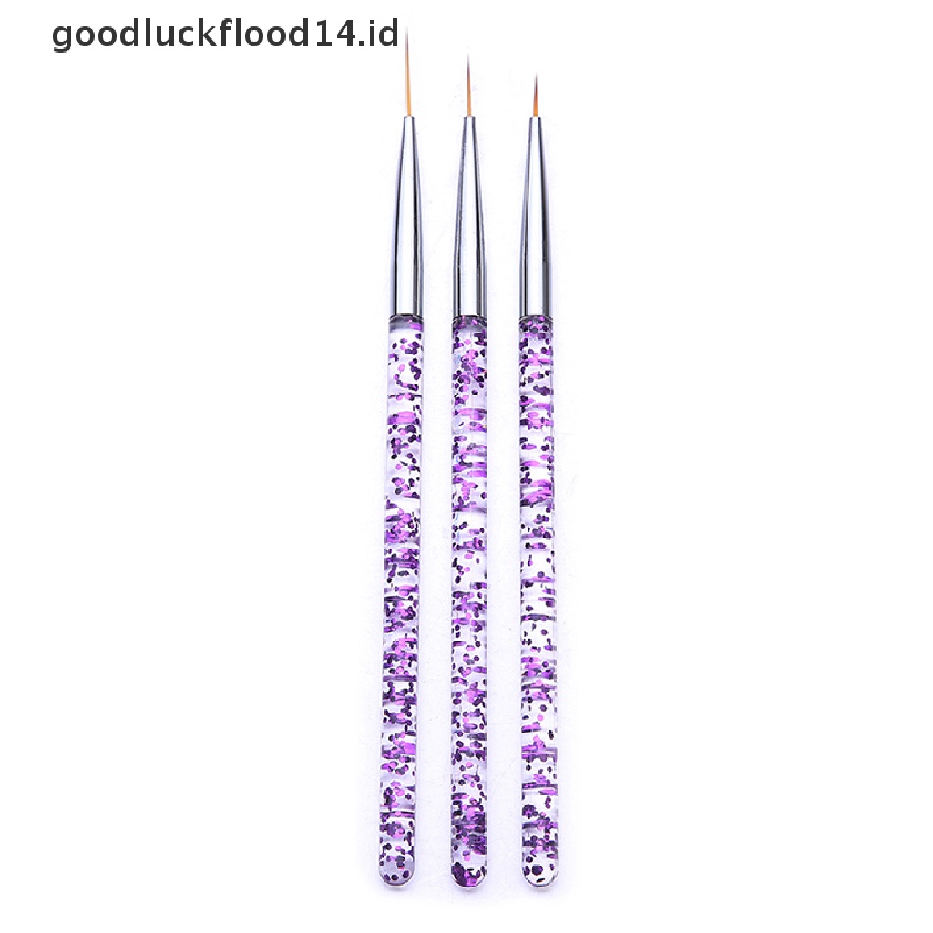 [OOID] 3pcs 7/9/11mm Sequins French Painting Brush Lines DIY Drawing Pen Manicure Tool ID