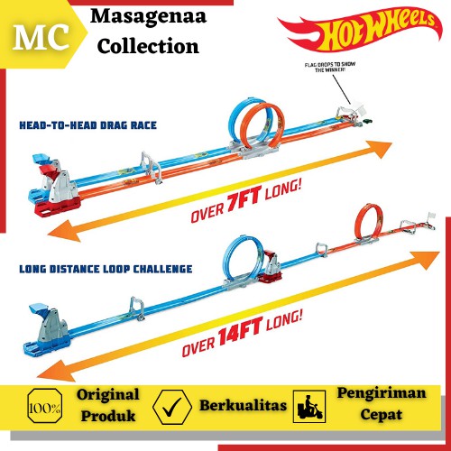 Mainan Lintasan Jalanan Arena Hot Wheels Hotwheels Hotwheel Trek Track Double Loop Dash Panjang Race