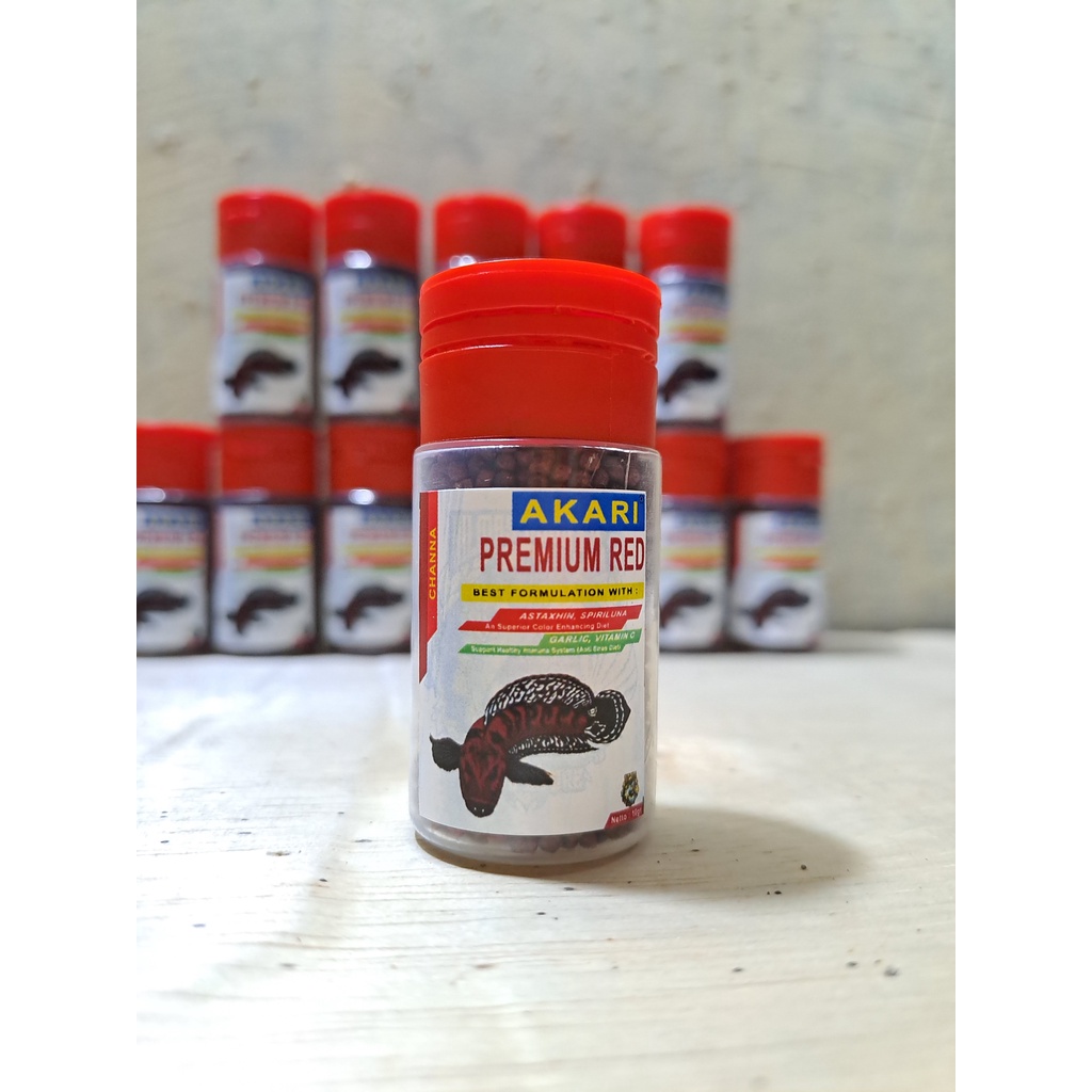 Pelet Akari Premium Red Channa 1mm Repack 10gr Pelet Ikan Baby Channa
