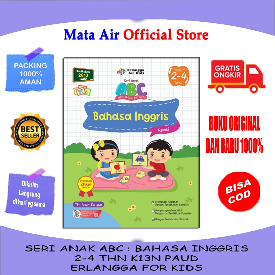 SERI ANAK ABC : BAHASA INGGRIS F 2-4TH K13N PAUD ERLANGGA FOR KIDS