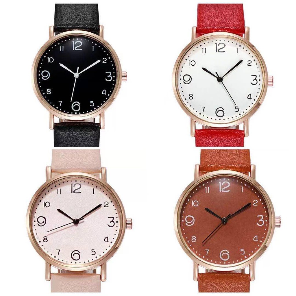 Jam Tangan Wanita Strap Pu Leather Analog / Jam Tangan Wanita Casual Pu Leather Fashion Import