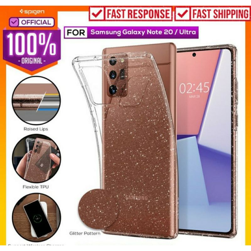 Original Case Samsung Galaxy Note 20 Ultra 2020 Spigen Liquid Crystal Glitter  Note 20 Ultra