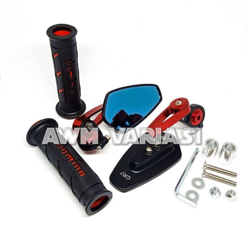 PAKET 2item Spion Jalu Bar End Oval Plus Handfat Motor Nmax PCX Aerox Lexi Beat Vario Mio dll