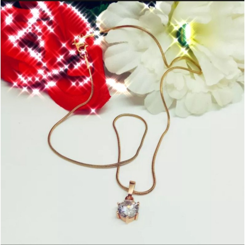 kalung belut liontin mata satu mirif dengan emas 24k asli tidak mudah luntur