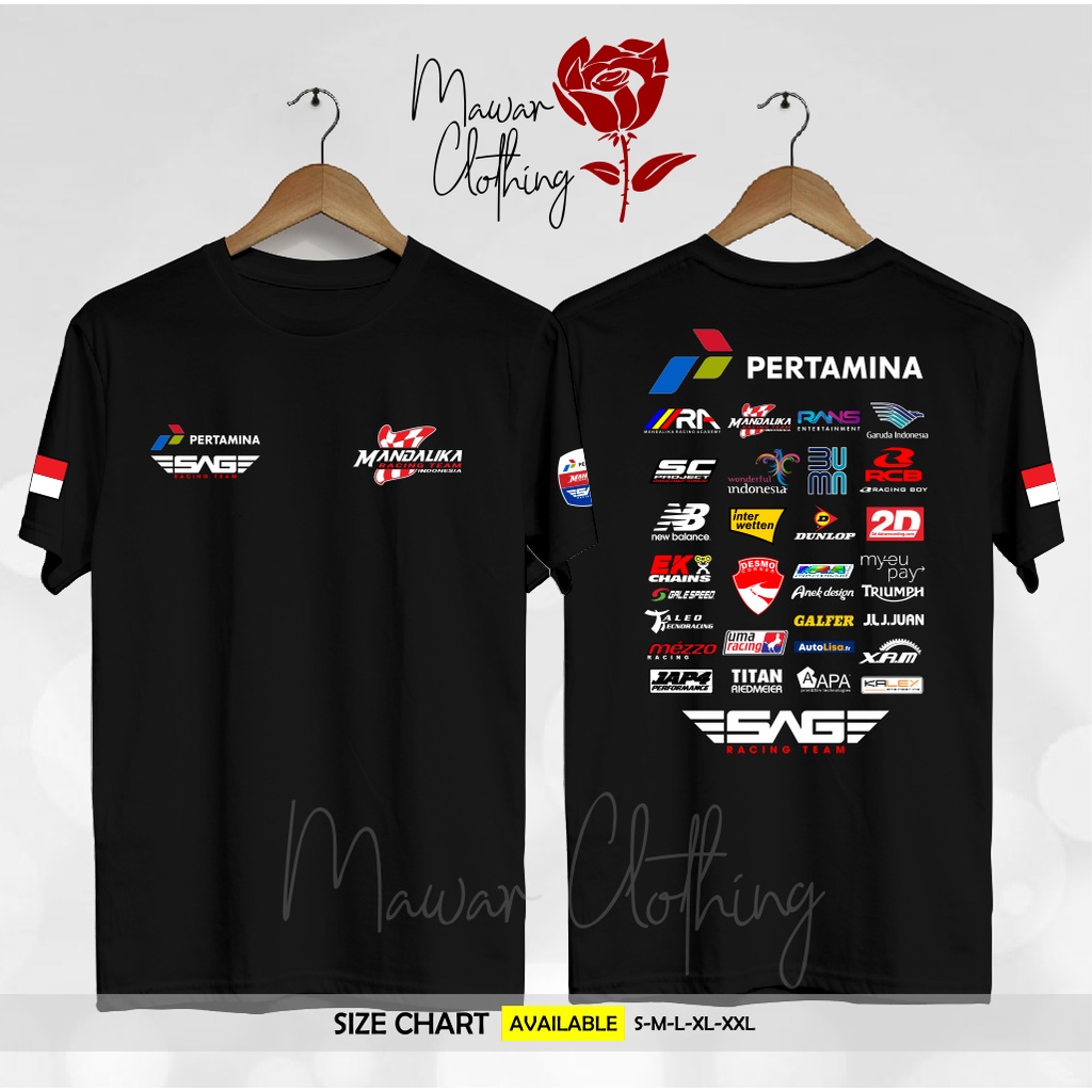 Kaos / Baju Pertamina Mandalika Premium Sponsor Pada Motor SAG Racing Team Original circuit ori kere