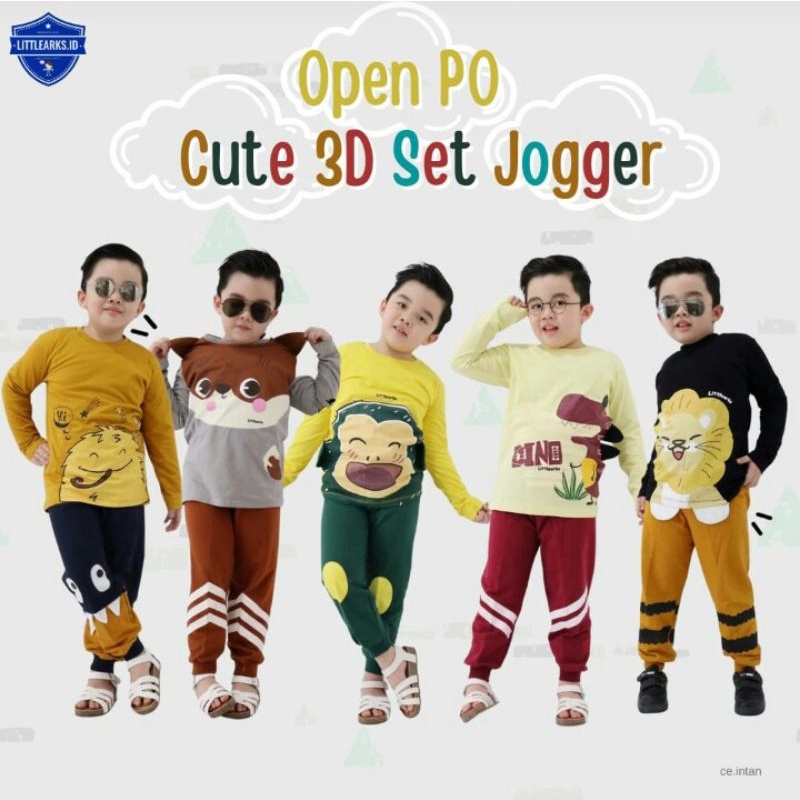 CUTE 3D SET JOGGER STELAN ANAK by LITTLEARKS. ID