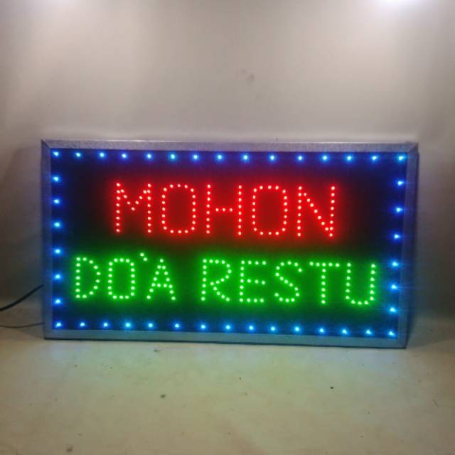 Tulisan lampu led sign outdoor mohon doa restu besar new