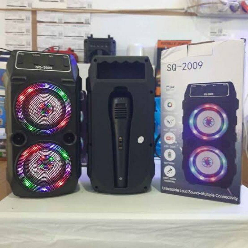 Speaker Bluetooth SQ 2009 SET MIC Speaker Dual LED BASS murah