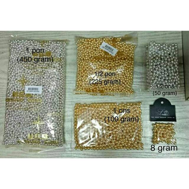 10 gram eceran 6mm mutiara ASLI jepang emas perak