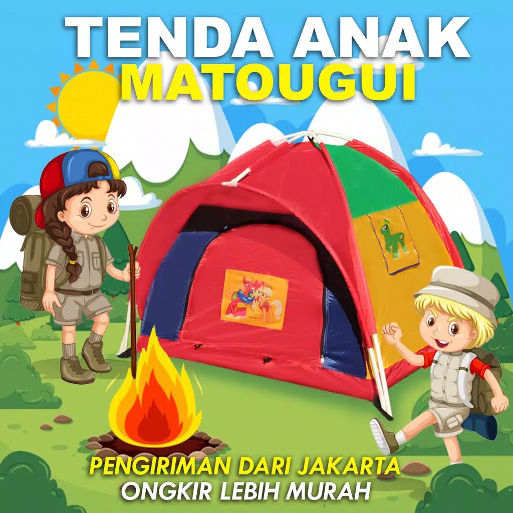 Tenda Camping Anak Matougui Big Outdoor Tent Kids Kemah Pramuka - Ada Dua Varian Ukuran