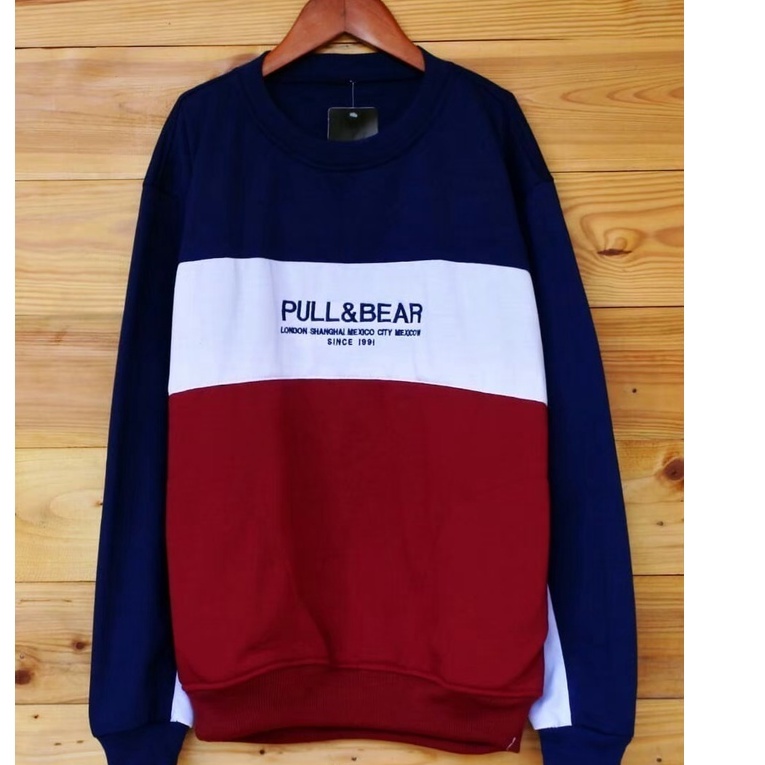 CREWNECK PULL&BEAR KOMBINASI ORIGINAL / SWEATER CREWNECK PRIA PREMIUM / SWITER COTTON FLECEE