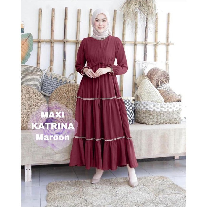 Model Baju Gamis Simple Terbaru 2019 2020 Wanita Berhijab Dress Up Gamis Maxi Katrina Maro 82upx Shopee Indonesia