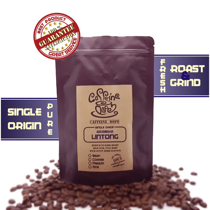 

Kopi Arabika Lintong 200 Gram Single Origin - Bean/Biji & Ground/Bubuk