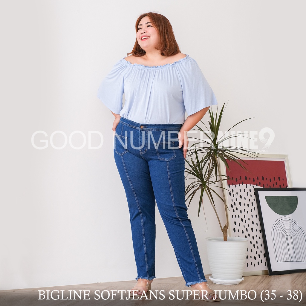 CASVINE JEANS BIGLINE POCKET CELANA HIGHWAIST JEANS BIGSIZE JUMBO KANTONG HW