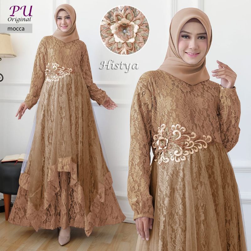 Histya Gamis Pesta Brukat Mewah Histya Gamis Pesta Muslimah