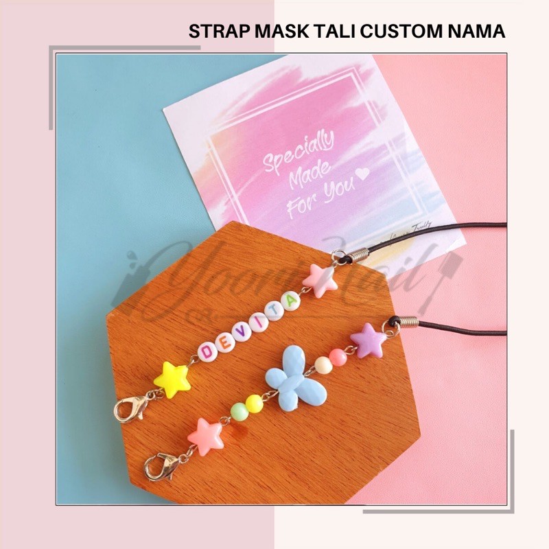 strap mask 2in1 tali masker custom nama kalung 2in1 connector konektor hijab anak dewasa