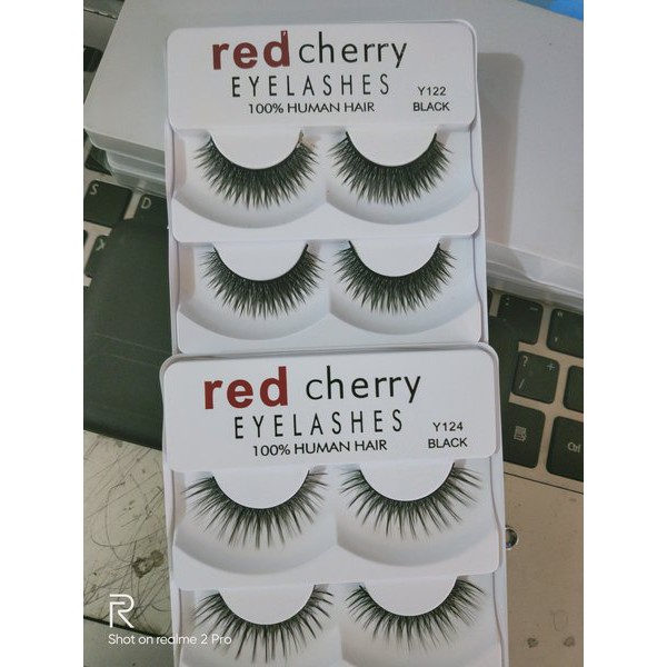 Bulu mata palsu human hair red Cherry 3