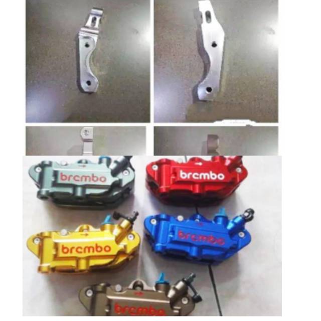 Breket Kaliper Monoblok Tabung Shock RT Breket Shock RT Stage Kaliper Brembo 4 Piston