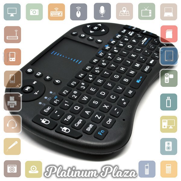 Keyboard Wireless 2.4GHz dengan Touch Pad &amp; Fungsi Mouse - Black`6R5NJE-