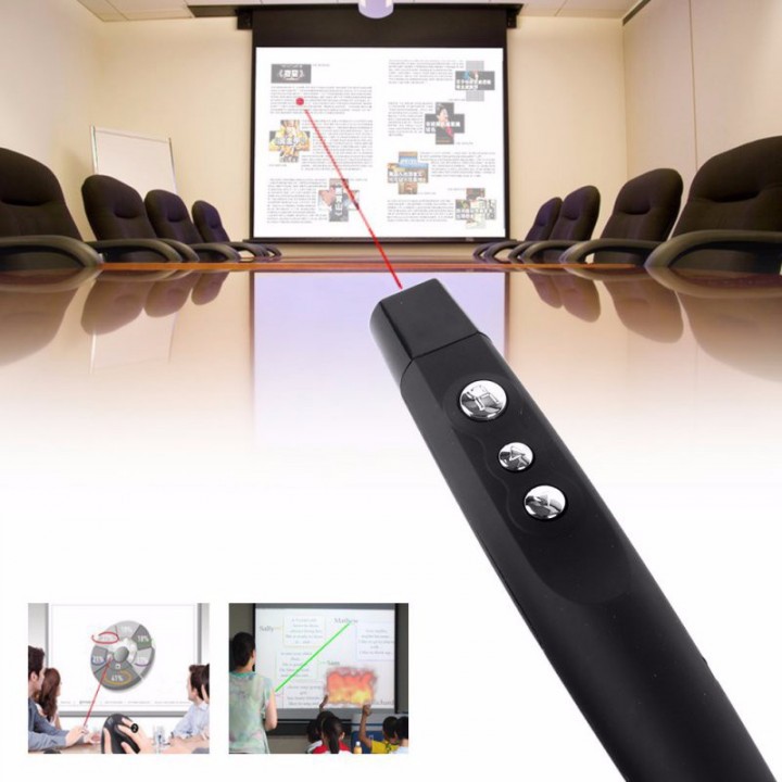 

Laser Pointer-PP-1000 - HIgh Quality USB Wireless Pointer Office Presenter with Remote FREE CASE