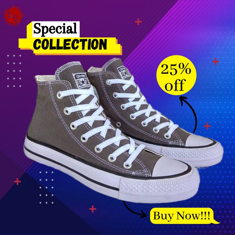 Sepatu Sneakers Converse All Star ABU Tinggi Pria Wanita Original Premium | COD