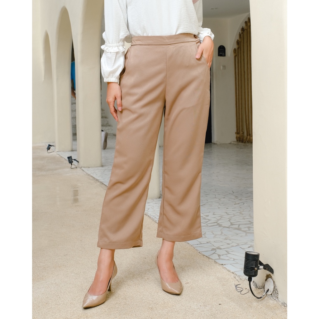 Mayoutfit Aara Pants | Celana Basic Wanita-Tobacco Brown