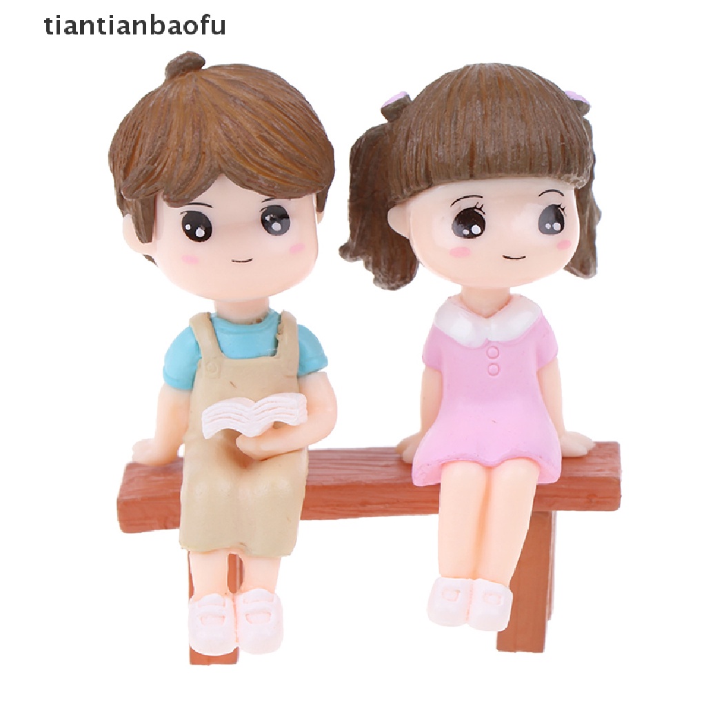 (Tianbaofu) 1 Set Miniatur Pasangan Kekasih DIY Untuk Dekorasi Rumah Boneka