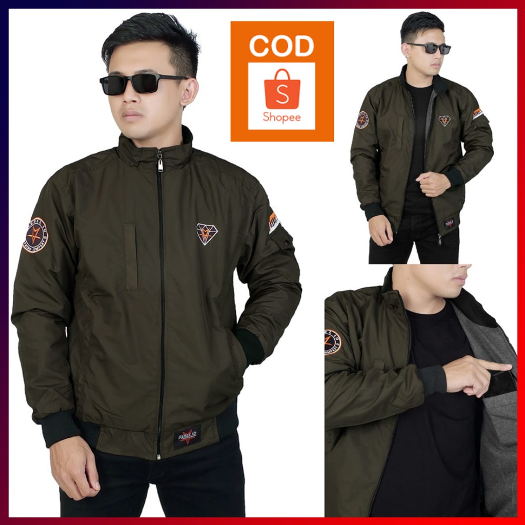 Jaket casual pria anti air rebel id