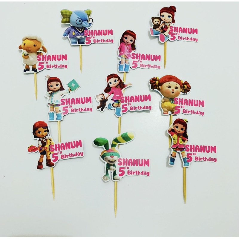 Ruby Rainbow Topper Cupcake / Hiasan Cupcake - Custom Nama