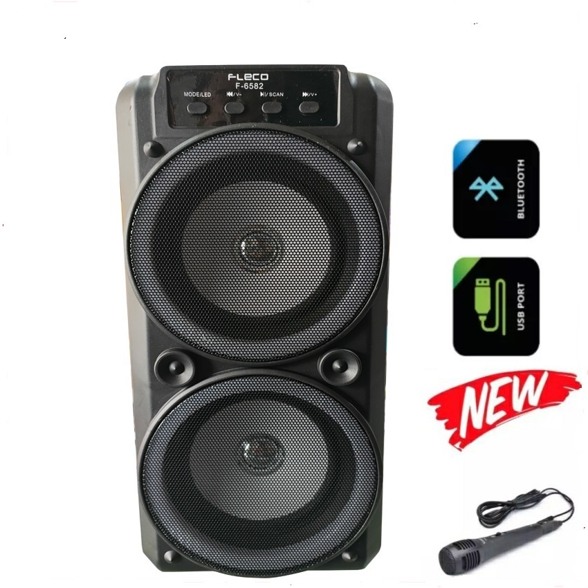 SPEAKER BLUETOOTH KARAOKE FLECO F-6582 paling Digemari/murah-F-6582