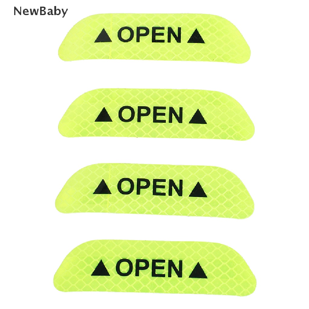 NewBaby 4x Fluorescent green car door open sticker reflective tape safety warning decal ID