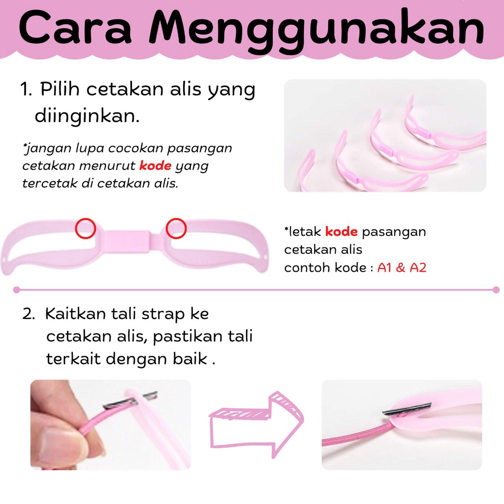 【HOTCOS 】Cetakan Alis Eyebrow Isi 4 Model Eyebrow Ruler Card Set 4 Pcs Cetakan Alis Card Dengan Tali