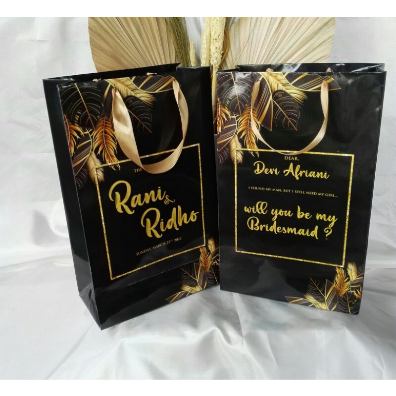 

Bridesmaid Paperbag Laminating Glossy Tas baju seragam Hampers baju Pernikahan