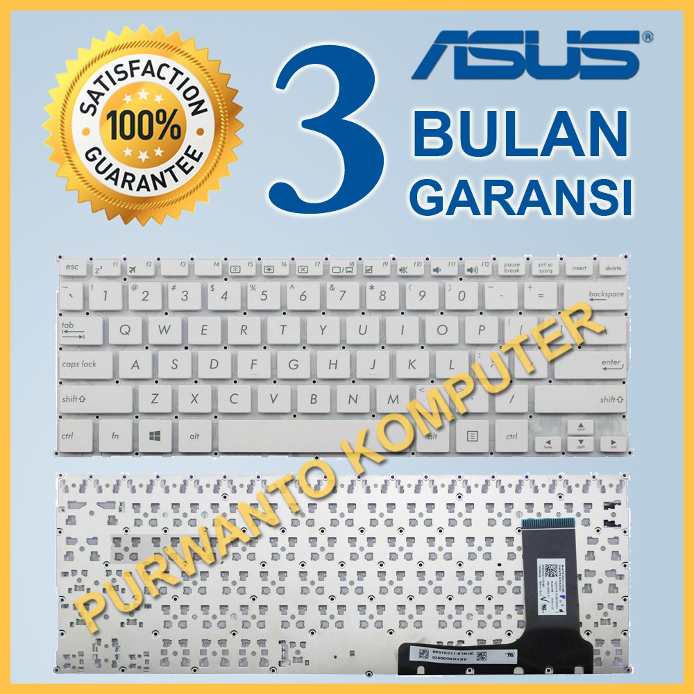 Keyboard Kibod Laptop Notebook Asus E202 X205 E202MA E202S E203 E203N E203NA E203NAH E203M WHITE